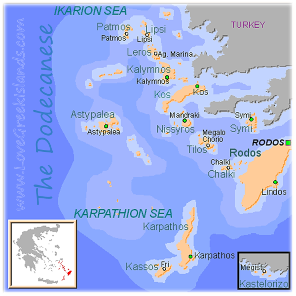 Map of Dodecanese